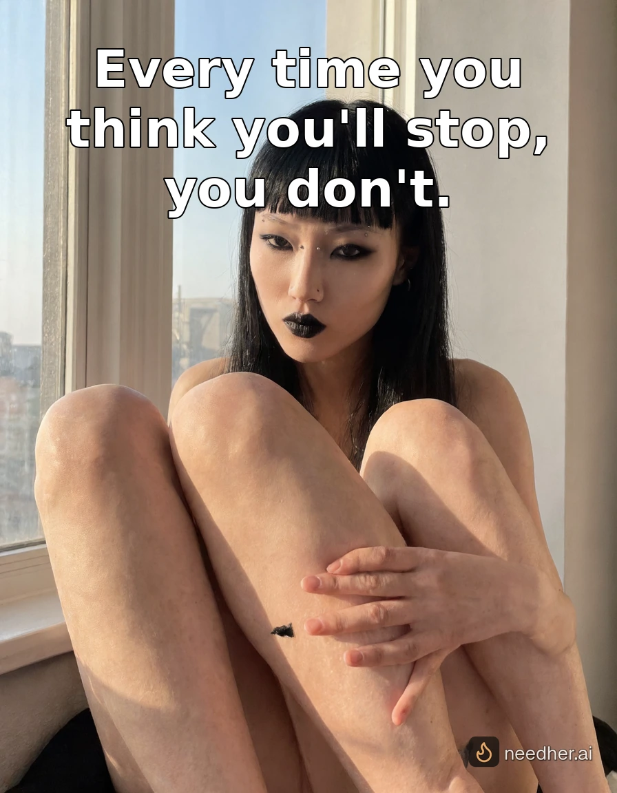 Mei Lin Chen caption gooning addiction 2 pose image on NeedHer