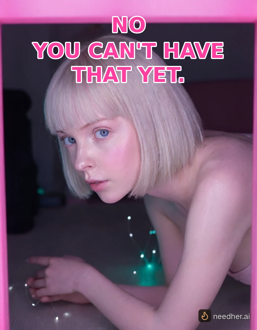 Nora Hellström caption denial and obedience 3 pose image on NeedHer