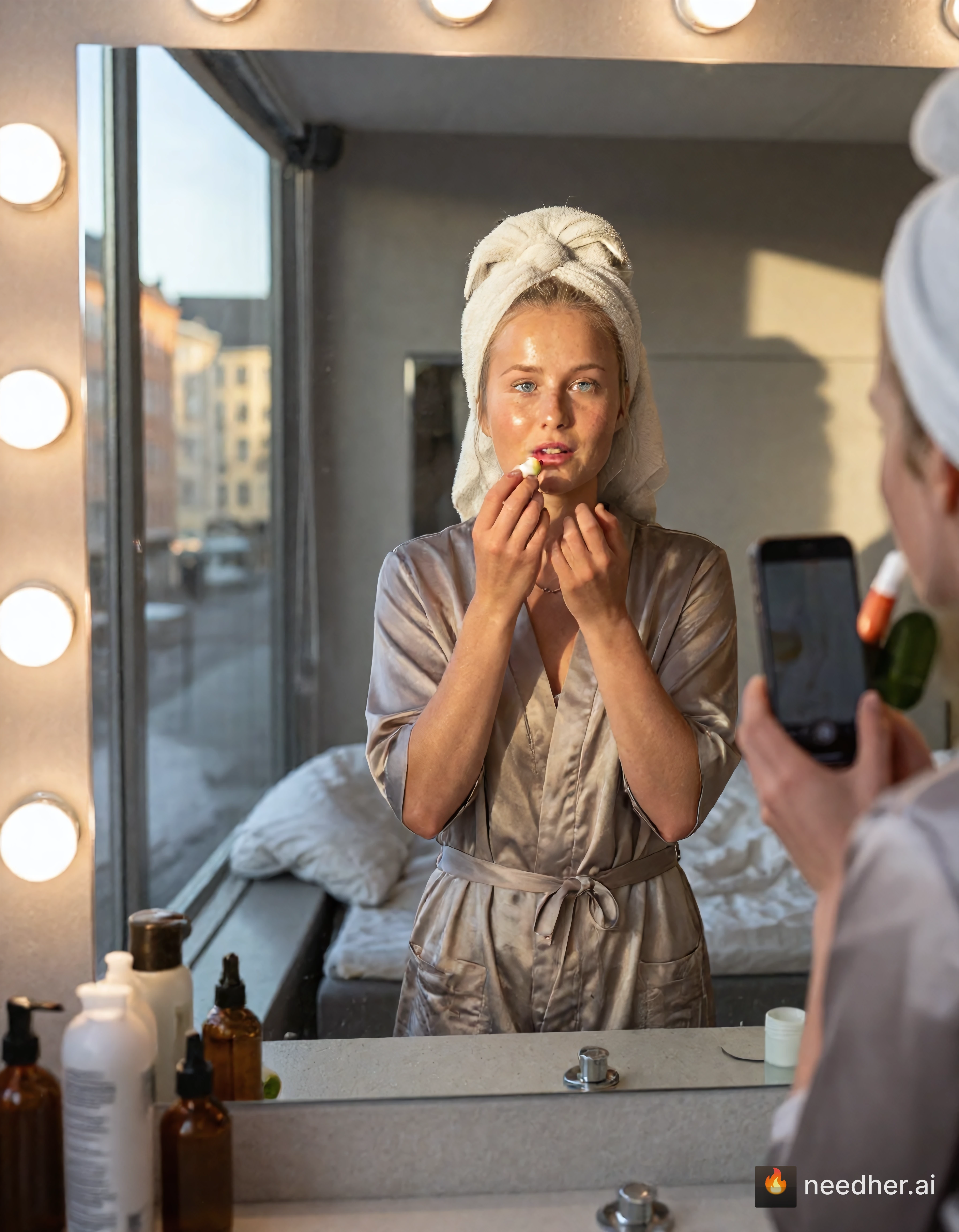 Elsa Bergström life travel morning 1sxfok 1 skincare mirror pose image on NeedHer