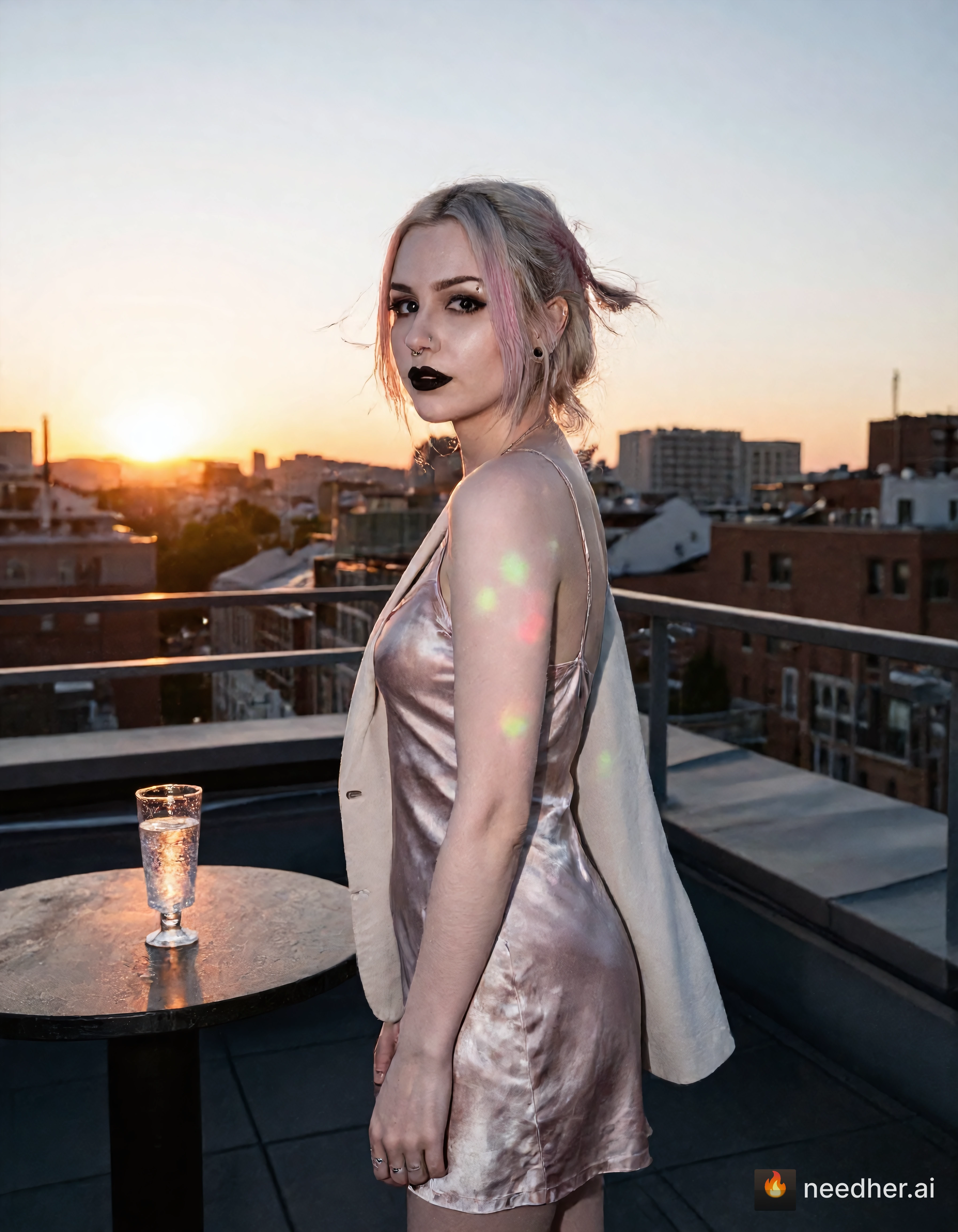 Eloise Fontaine life travel morning eqnvek 4 rooftop sunset pose image on NeedHer