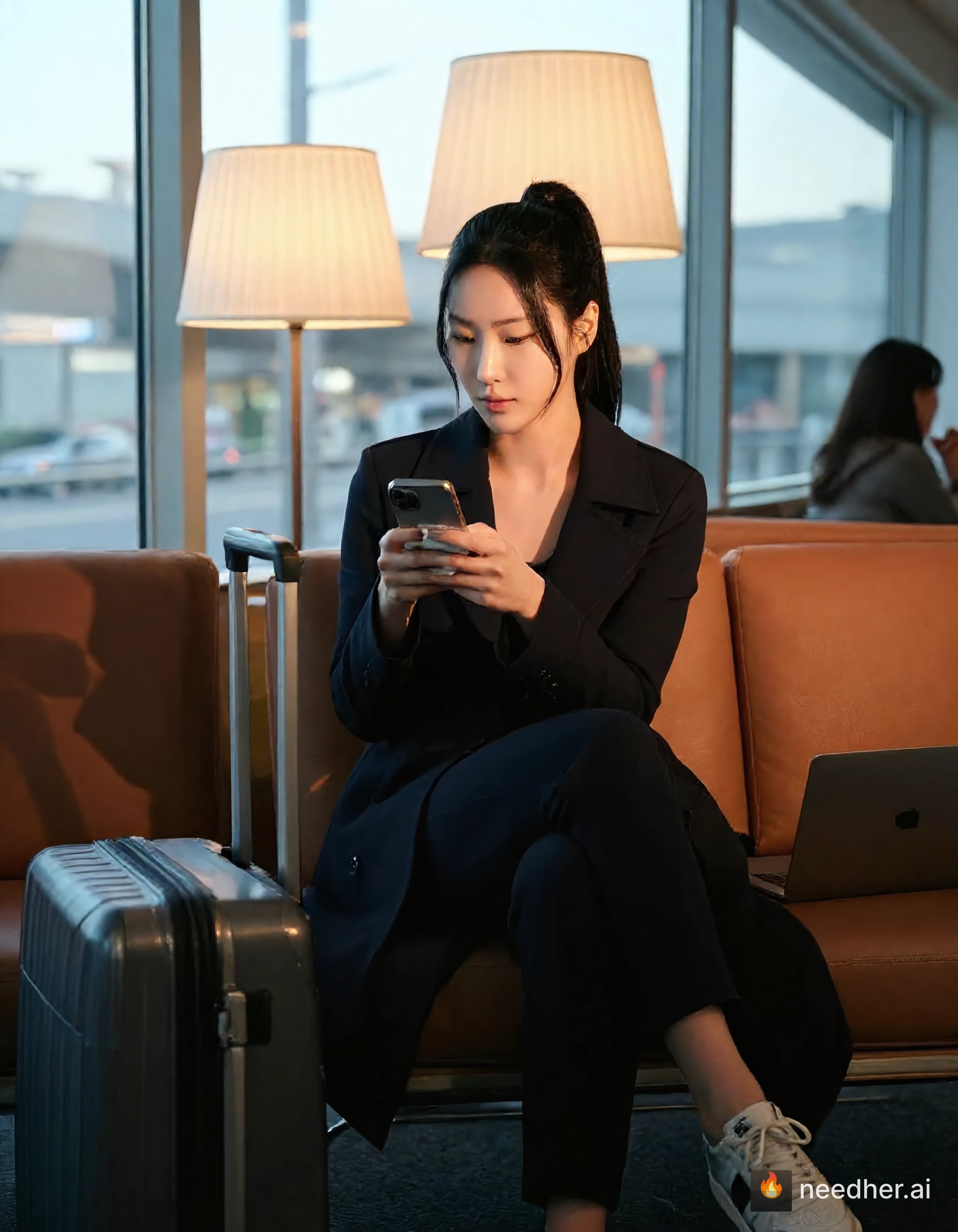 Eunji Baek life wellness workflow 1smxv55 1 airport lounge pose image on NeedHer