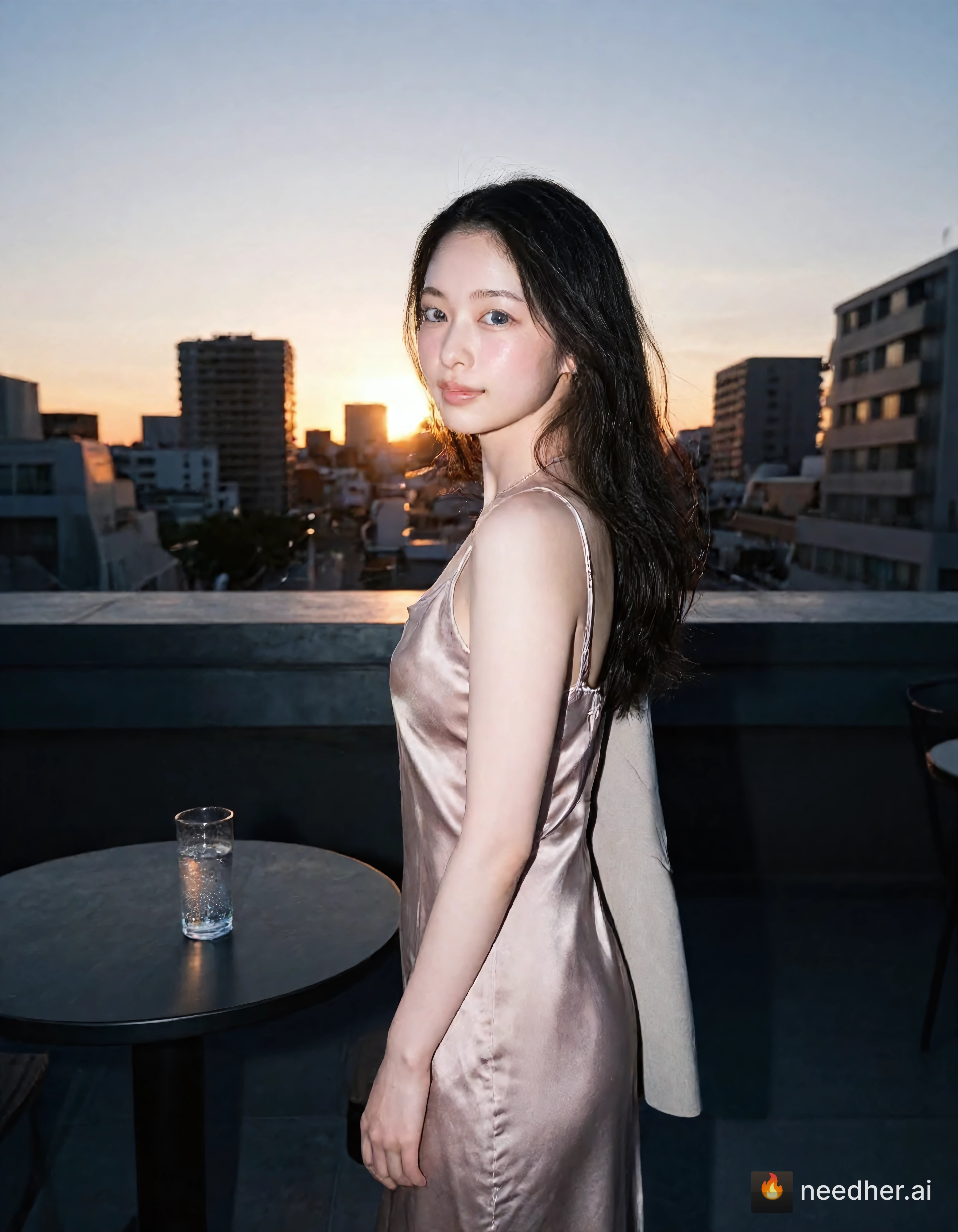 Haruka Ito life soft city day le0oc2 4 rooftop sunset pose image on NeedHer