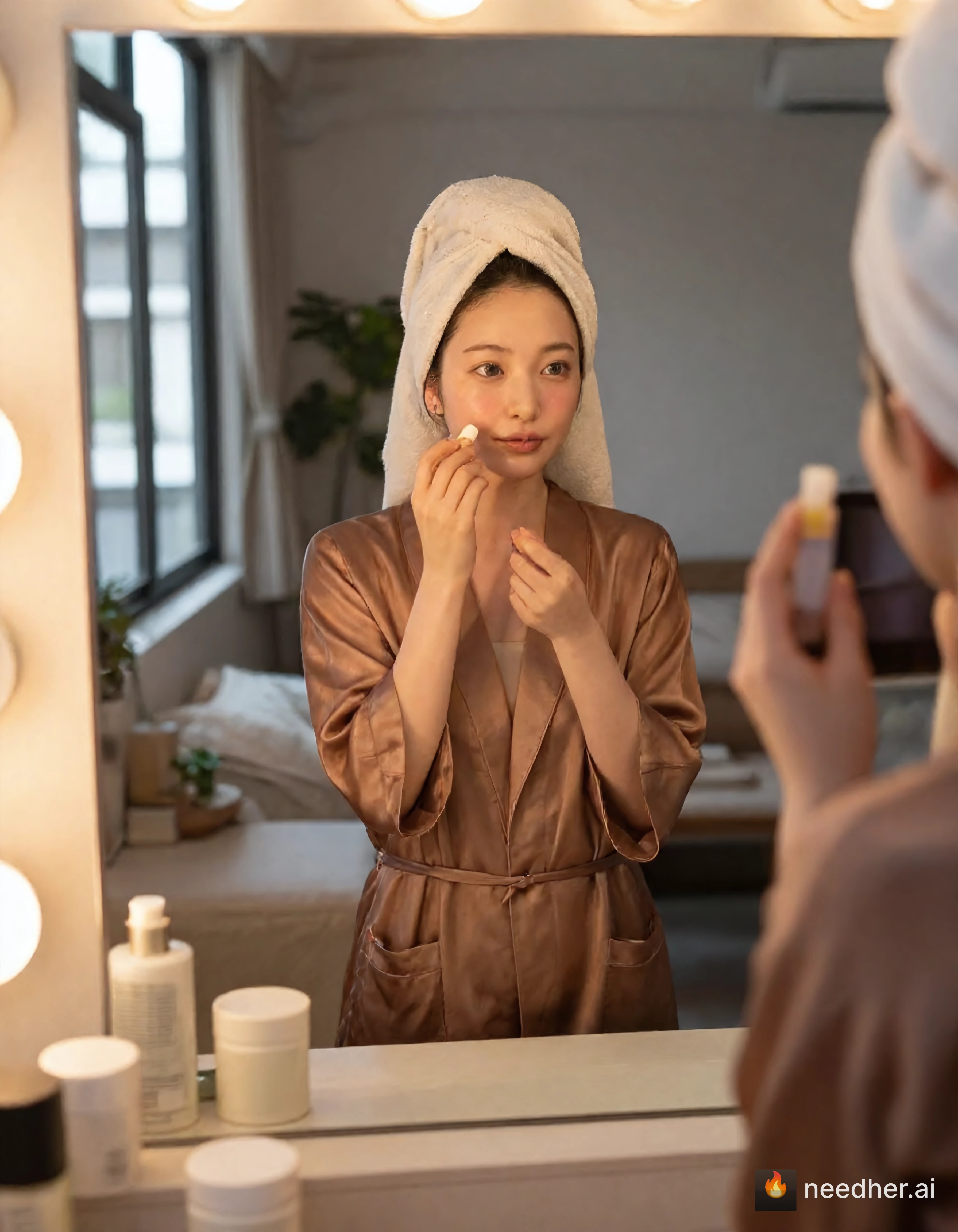 Haruka Ito life travel morning 2026-06-16-w2 17atz4 1 skincare mirror pose image on NeedHer
