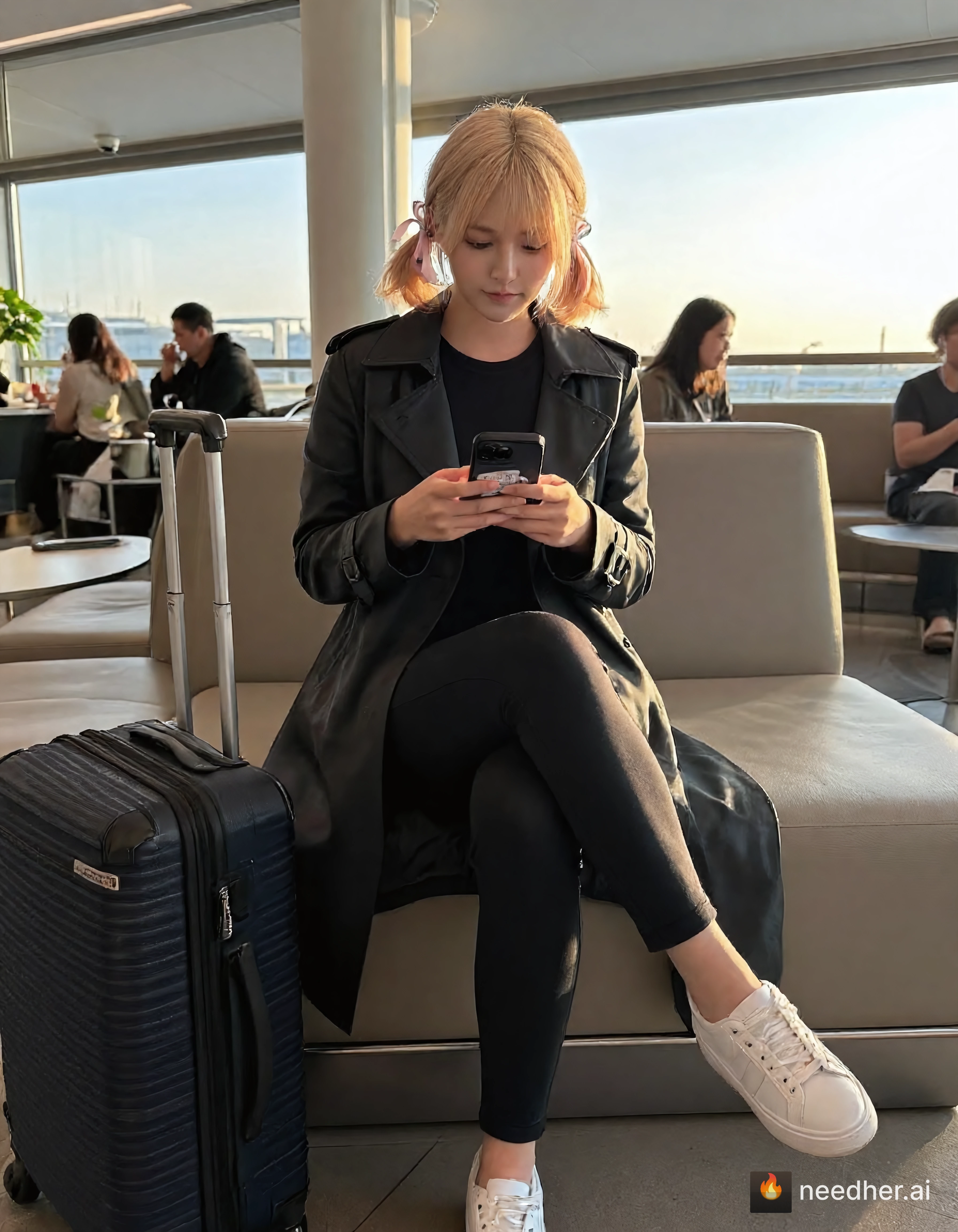 Tilde Magnusson life travel morning 2026-06-16-w2 ssd46g 1 airport lounge pose image on NeedHer