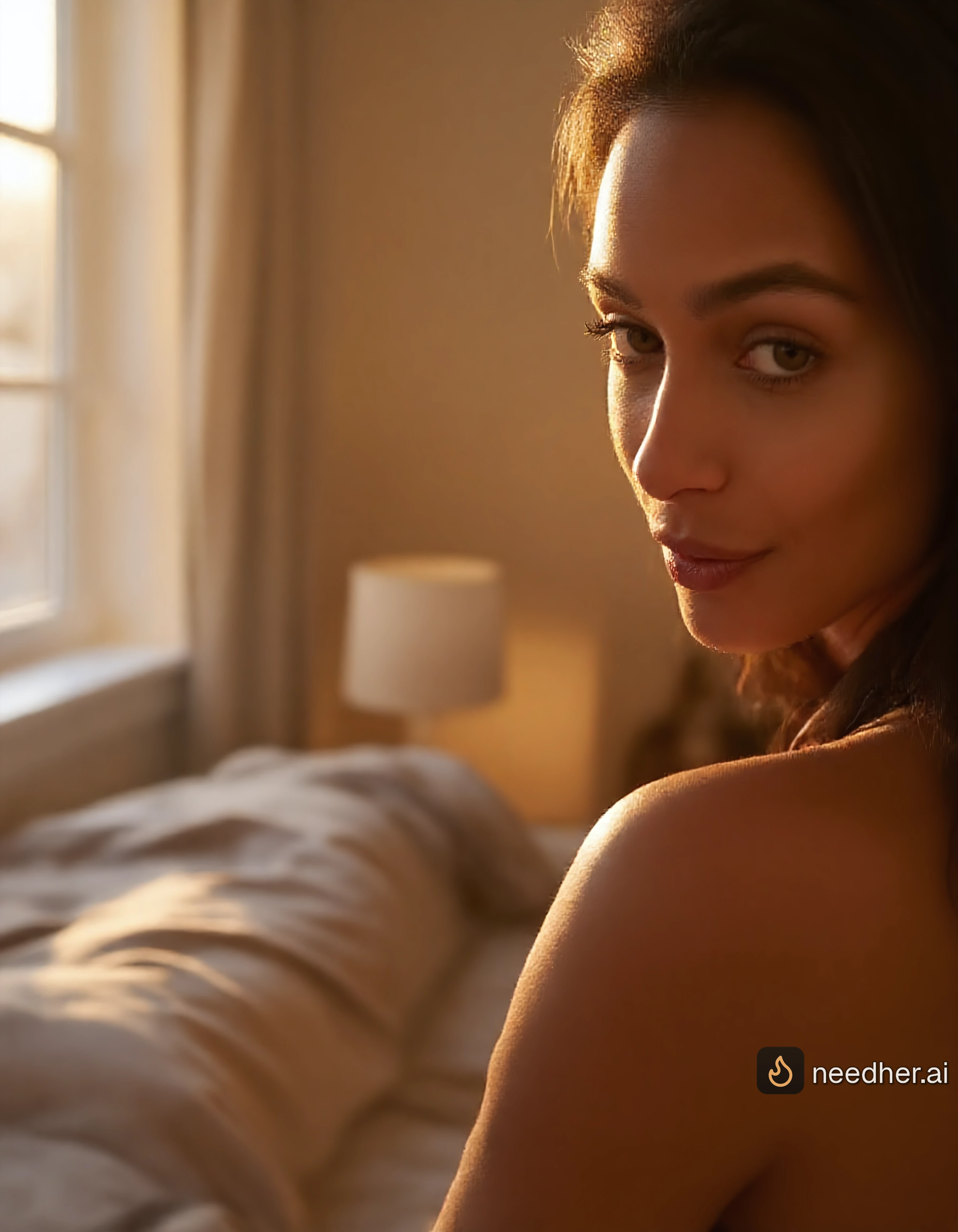 Camille Dubois suggestively smiling pose image on NeedHer