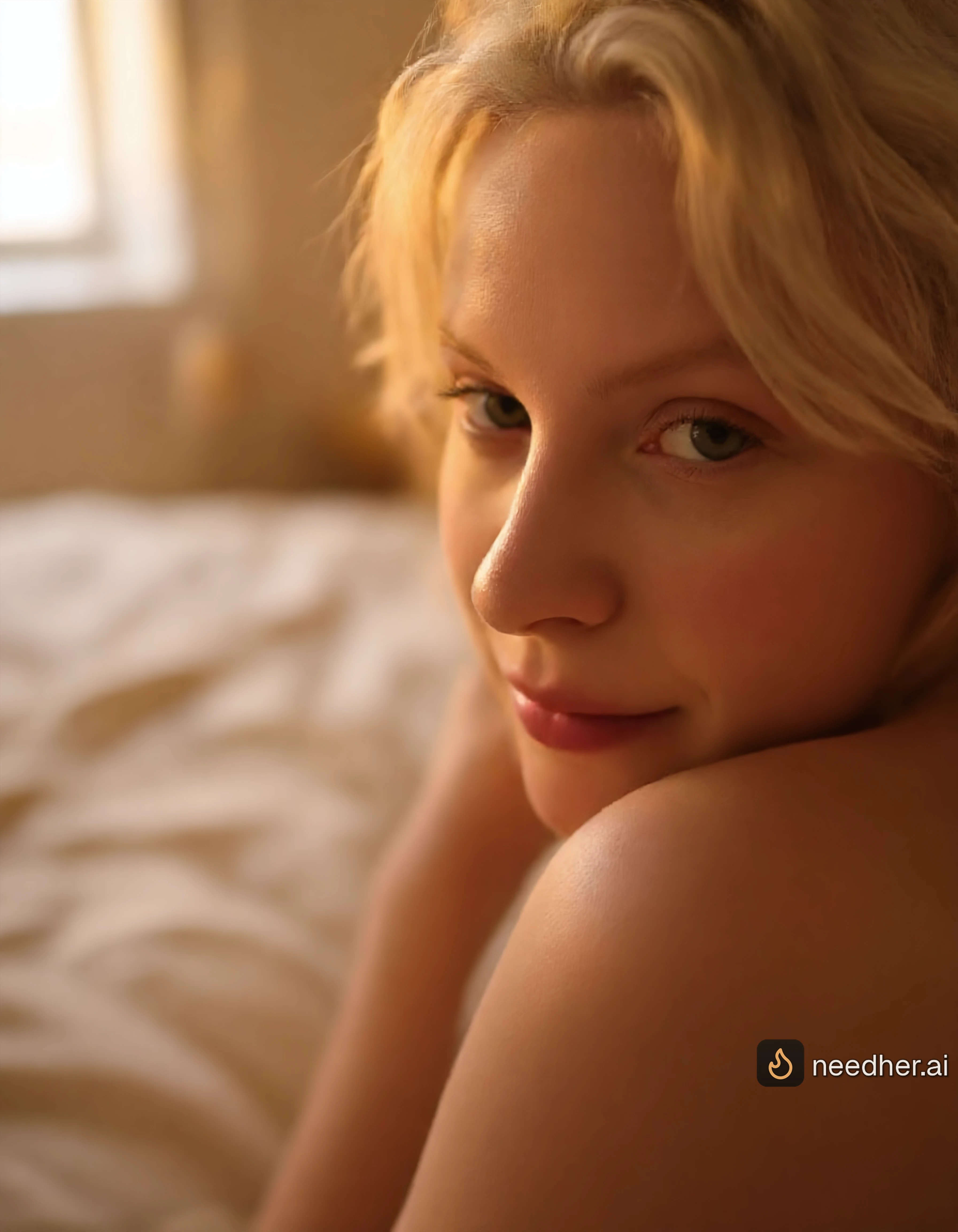 Chloe Whitfield suggestively smiling pose image on NeedHer