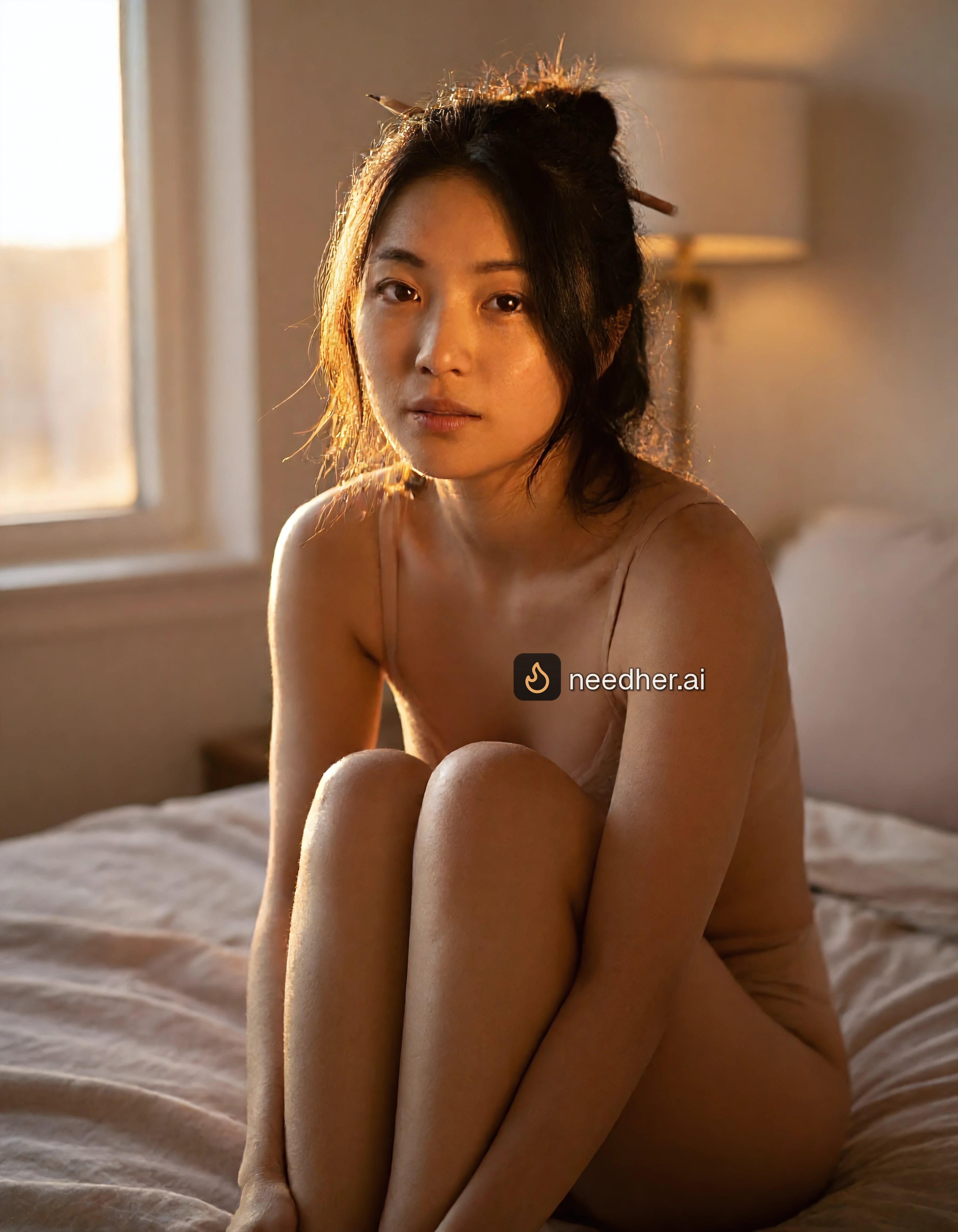 Rin Hayashi sitting suggestive image on NeedHer