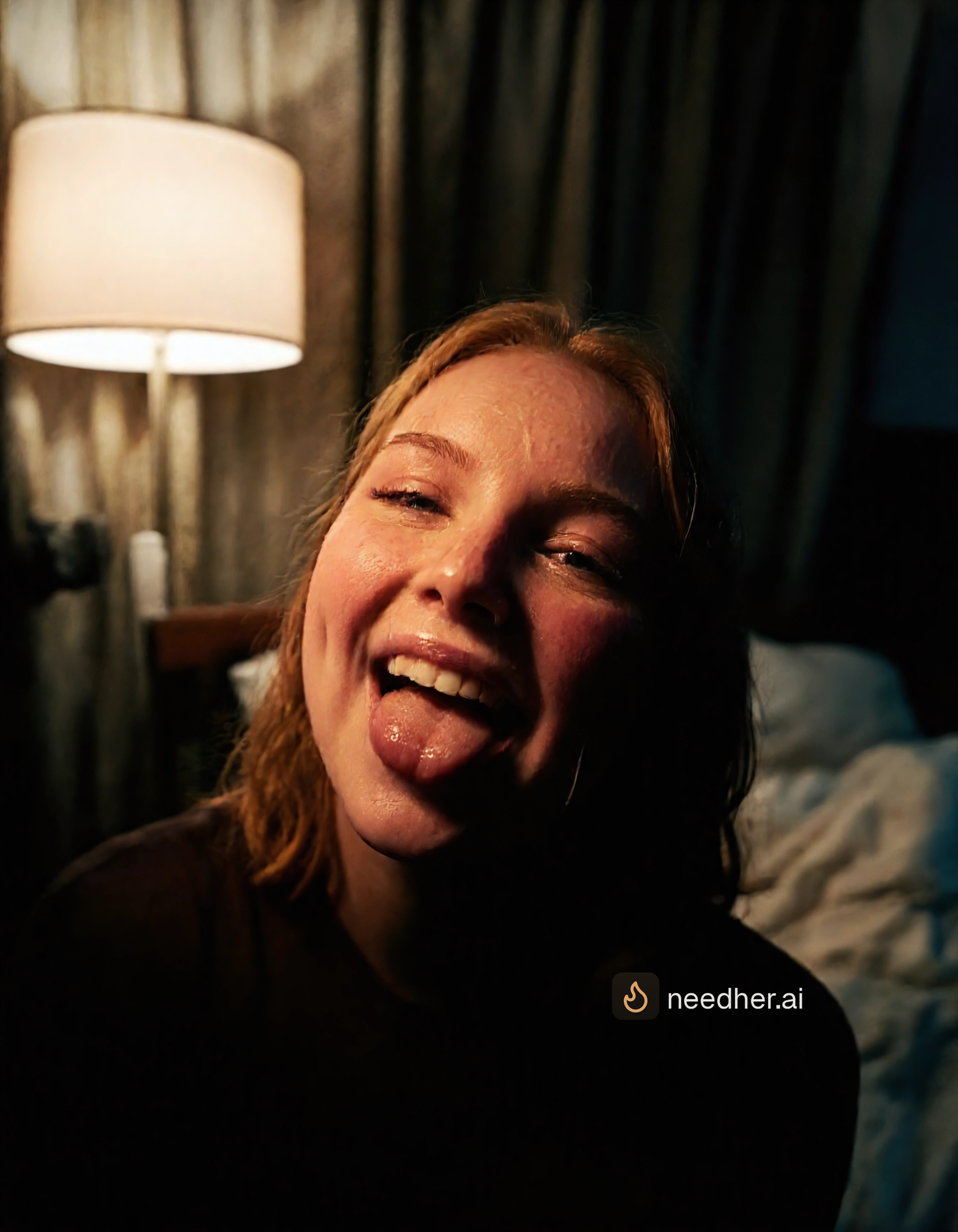 Alma Larsson facial cum pose image on NeedHer